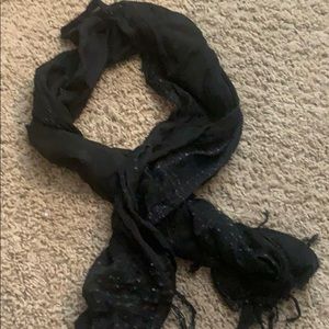 Black scarf with stitched details